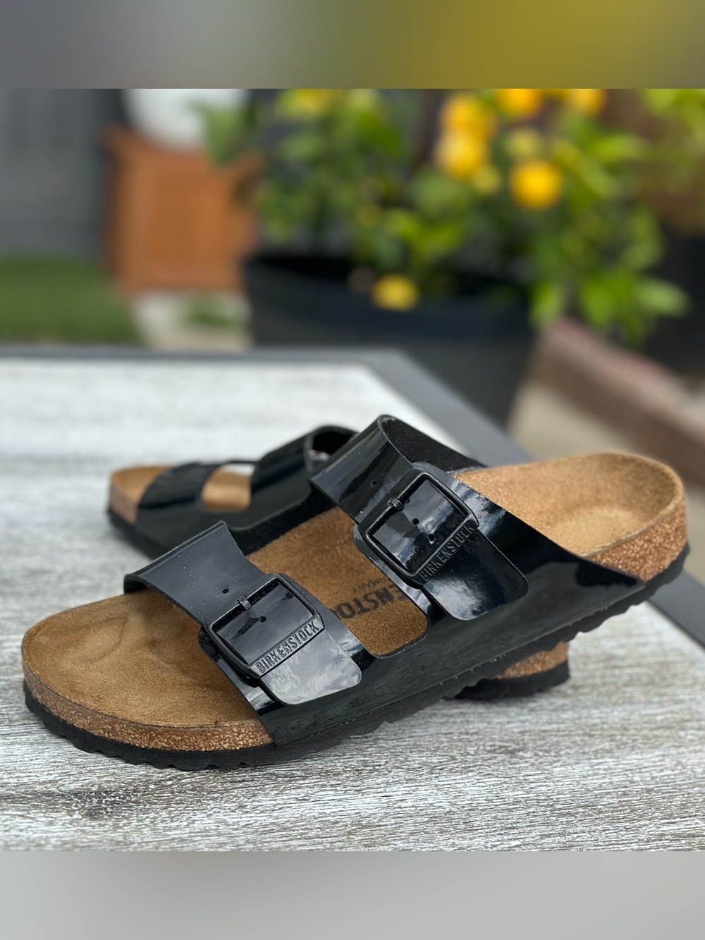Birkenstock Arizona Black Patent Sandals 41/9.5-10